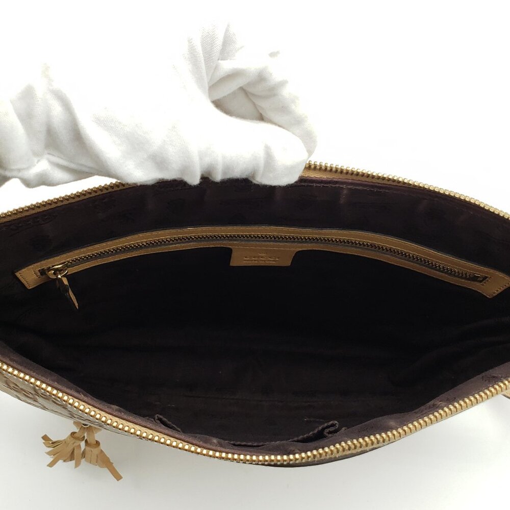Authentic Gucci Guccissima Horsebit Shoulder Bag/Leather Crossbody - Picture 14 of 16